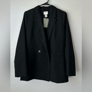 H&M Double Breast Black Blazer, XS